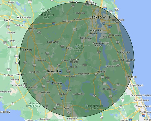 50 mile radius service area